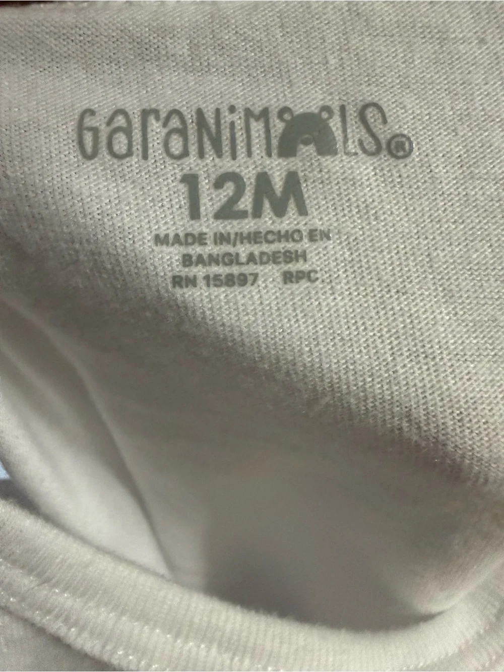 Garanimals white bodysuit